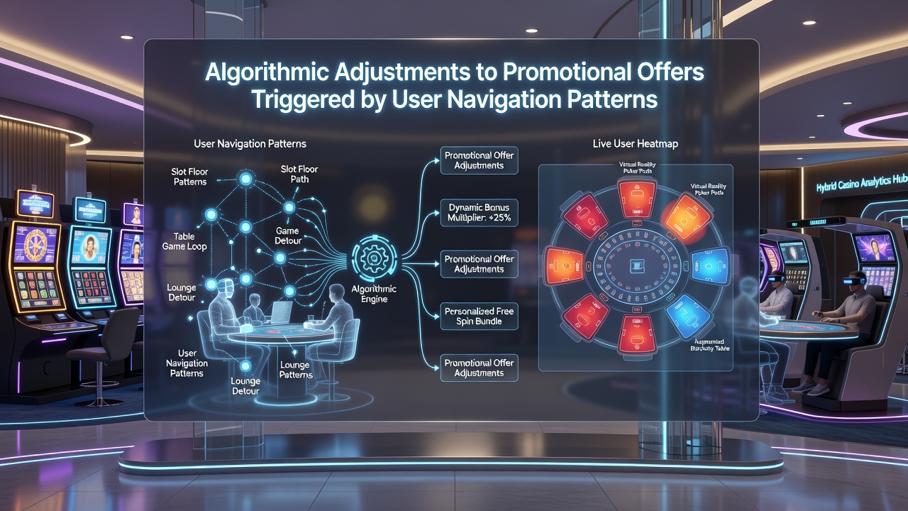 Dashboard view displaying real-time algorithmic adjustments to promotional offers based on detected user navigation flows