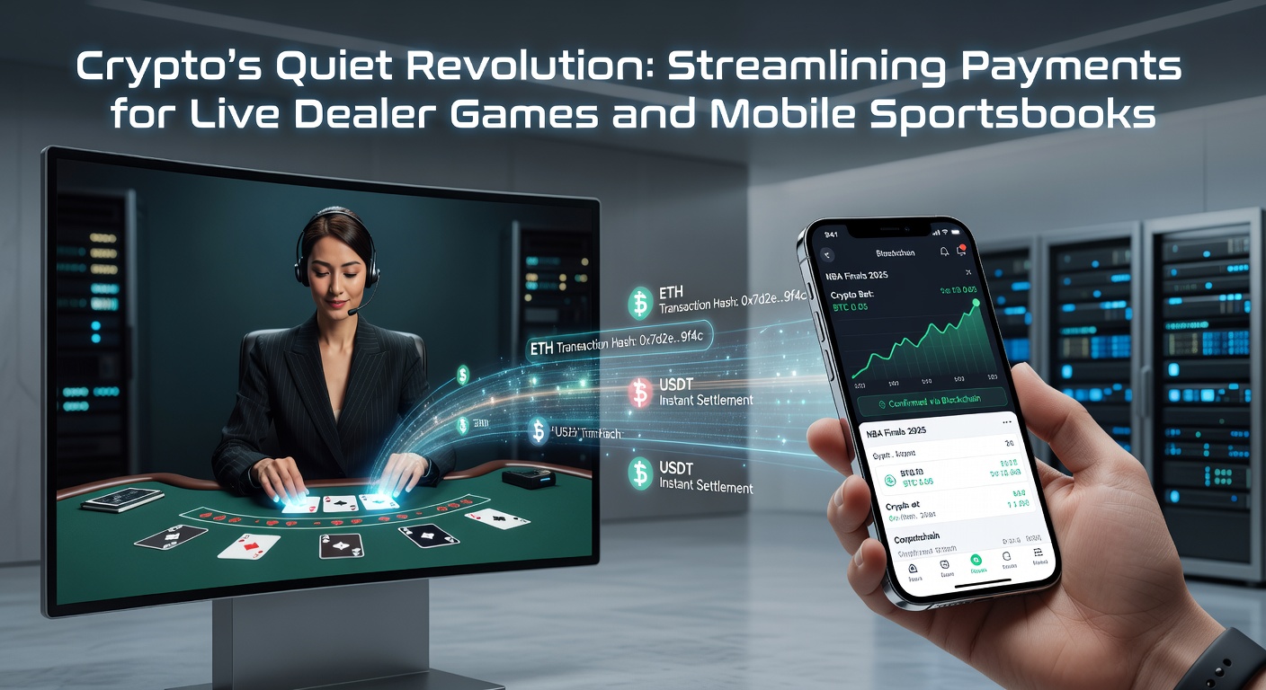 Digital wallet interface displaying cryptocurrency transactions for live casino games on a mobile device, highlighting seamless deposits and withdrawals